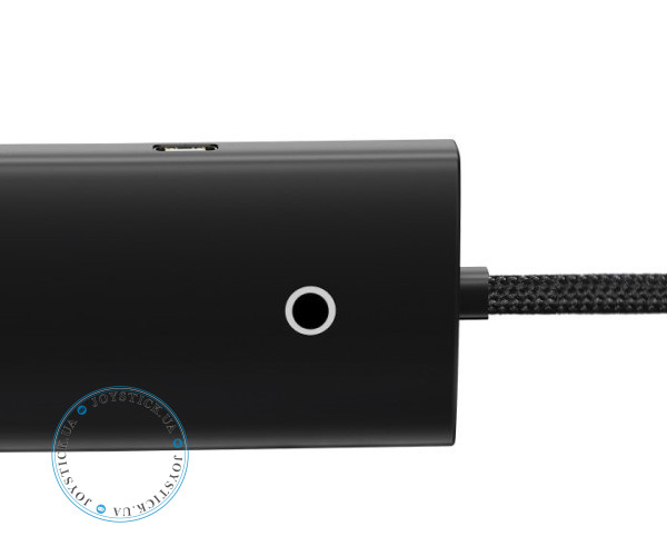 Хаб Розгалужувач BASEUS з USB A на USB 3.0 Мульти Адаптер 4в1 плюс Type-C порт живлення - подовжувач 100см - BS-OH013 HUB - Чорний